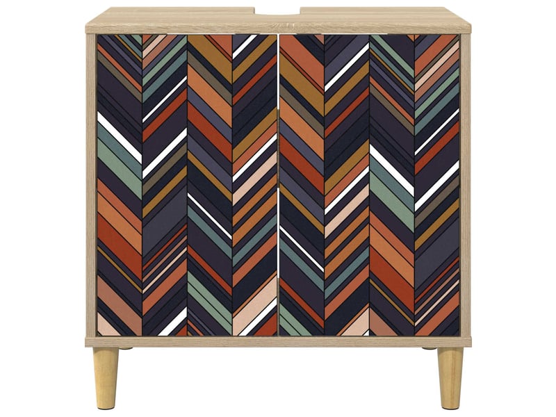  Armoire de salle de bain, meuble de rangement ommen sonoma 60x40x60 cm  - Conforama E