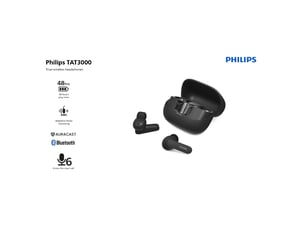 Écouteurs true wireless philips tat3000bk noir