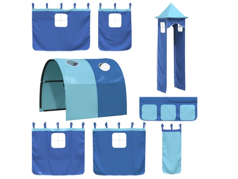  Rideaux pour lit mezzanine avec tunnel et tour bleu cf44934  - Conforama C