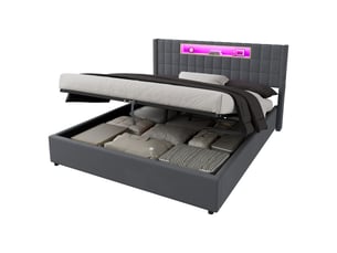 Lit coffre 160x200 cm COVREO    coloris gris