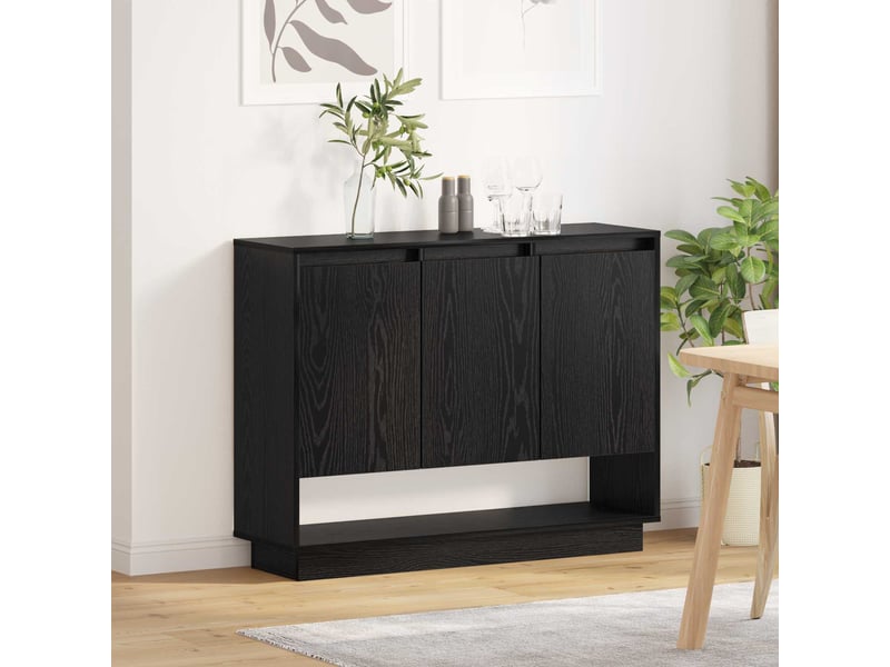 Buffet - bahut - meuble de rangement chêne noir 97 x 29 x 75 cm bois d'ingénierie  - Conforama D