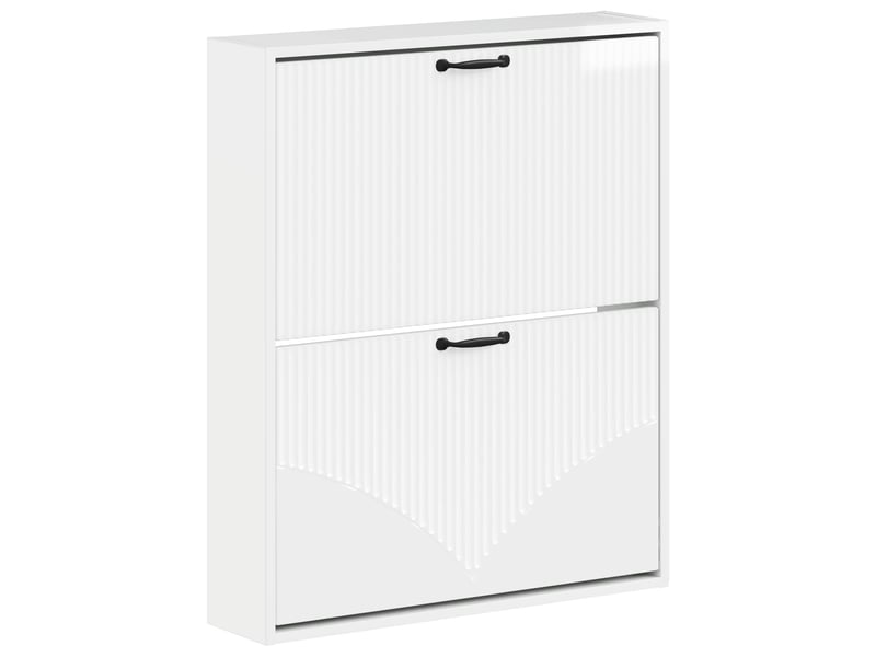  Meuble à chaussures mural, armoire à chaussures hoorn 71x17x86 cm blanc brillant  - Conforama A