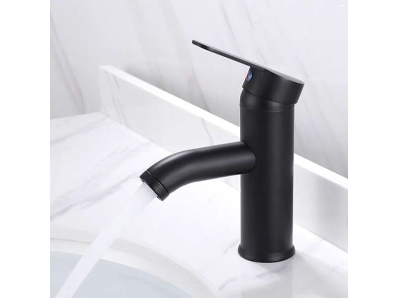  Robinet mitigeur lavabo bassin en acier inoxydable noir robinet évier lavabo pour toilette salle de bains  - Conforama C