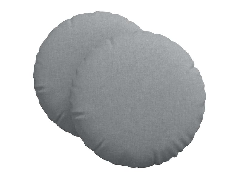  Lot de 2 coussins de siège, coussins décoratifs tissu gris clair ø60 x 21 cm cf59826  - Conforama A