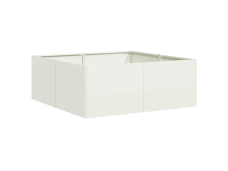 Jardinière - bac à fleurs blanc 80x80x30 cm acier - Conforama A