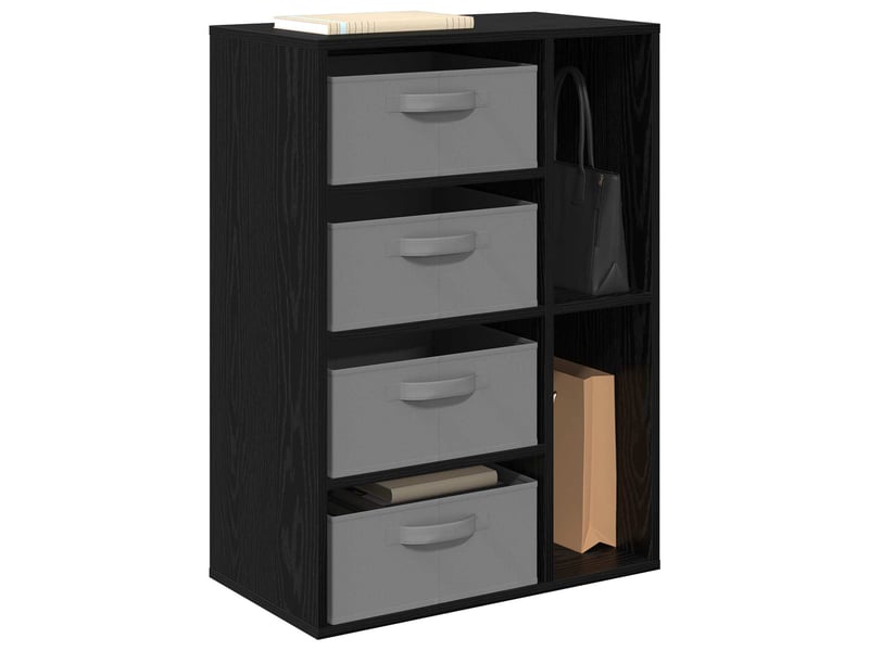  Buffet - bahut - meuble de rangement chêne noir 60 x 33,5 x 84 cm  - Conforama C