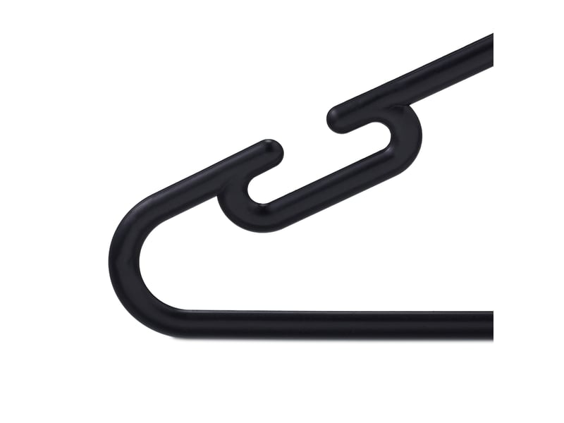  Lot de 24 cintres à pantalon design ergonomique rangement armoire gain de place en plastique noir 13_0010771  - Conforama E