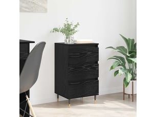 Buffet - bahut - meuble de rangement chêne noir 35 x 40 x 70 cm bois d'ingénierie