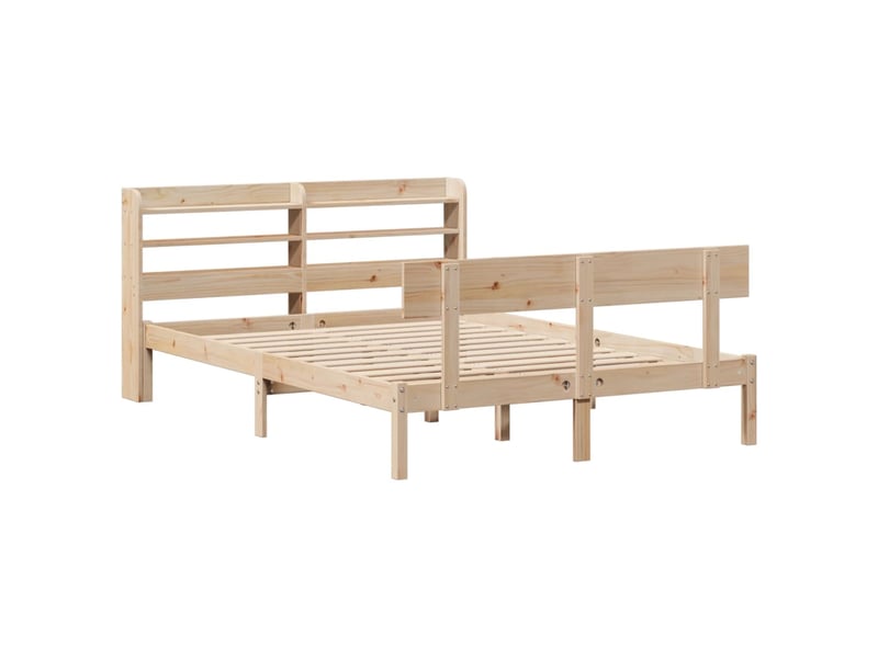  Lit double- lit adulte -  cadre de lit sans matelas 150x200 cm bois de pin massif  - Conforama B