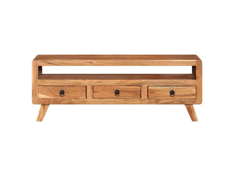  Meuble tv - banc tv - meuble de rangement 110x30x40 cm bois d'acacia massif  - Conforama A