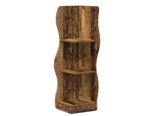 Étagère d'angle, armoire de rangement bois ancien 34 x 33 x 102 cm bois d'ingénierie cf41369
