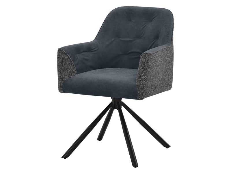 Ml-design chaise salle à manger pivotante 360° en tissu tissé et simili, avec accoudoirs et dossier, cadre en acier, pieds réglables, rembourrage confortable, pour salon cuisine, 120 kg, anthracite ECD Germany GmbH - Conforama A