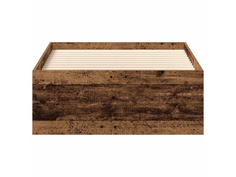  Lit simple- lit adulte -  cadre de lit sans matelas vieux bois 90x200 cm bois ingénierie  - Conforama D