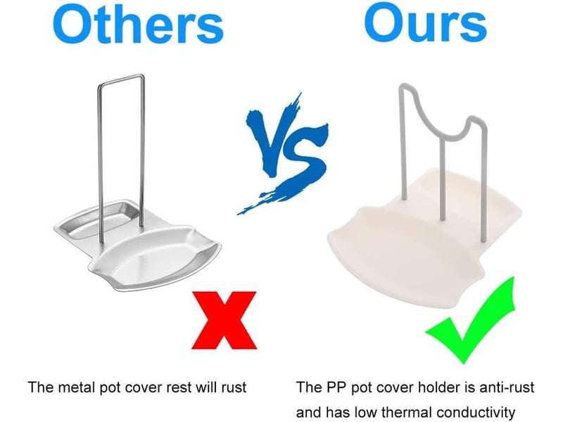  Support couvercles casseroles cuisine porte-couvercle multifonction pour casserole porte-cuillère de grande taille couvercle de casserole debout 2 pi  - Conforama E