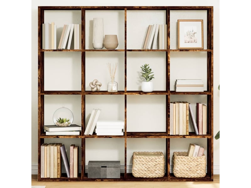  Bibliothèque, étagère de rangement chêne fumé 137,5x29x137,5 cm bois d'ingénierie  - Conforama B