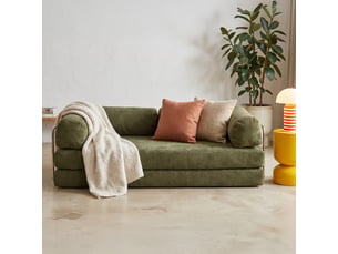 Canapé droit convertible <strong>HOMIFAB</strong> <strong>Buddy</strong> 3 places Velours vert