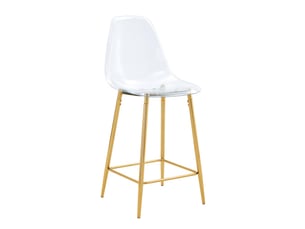 Tabourets de bar transparents, lot 4, cadre métal argentédorénoir, chaises modernes pour cuisinebar