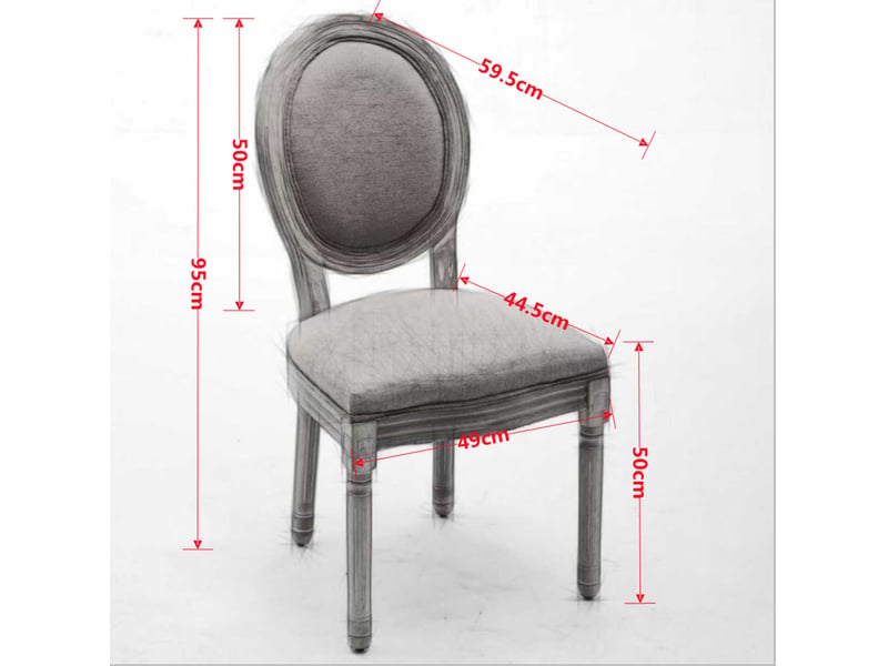  Lot de 2 chaises de salle à manger style français en lin gris foncé  - Conforama D