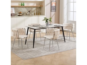 Chaise velours ivoire – ensemble de 2 chaises: salle à manger moderne, cuisine, coiffeuse et pieds argentés
