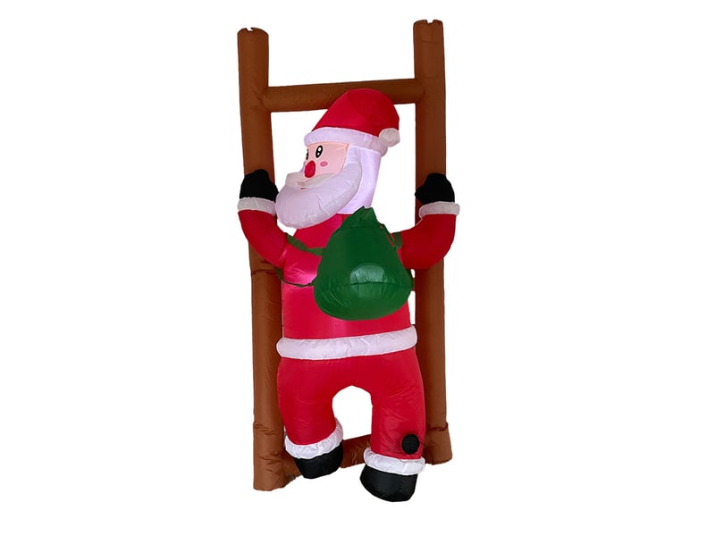  Père noël gonflable grimpant 1,8 m avec led, décoration de noël extérieure pour jardin et sapin  - Conforama A