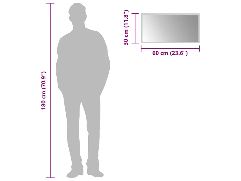  Miroir de salle de bain, miroir de toilette led transparent 60 x 30 cm verre trempé cf62591  - Conforama E