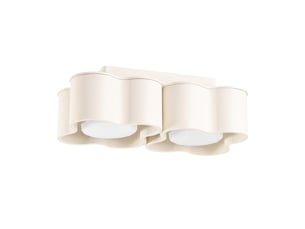 Plafonnier ovio 2 beige gx53 aluminium moderne 8x24.5x12cm