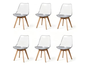Lot de chaises 6 pièces design moderne structure en bois stable assise confortable look original