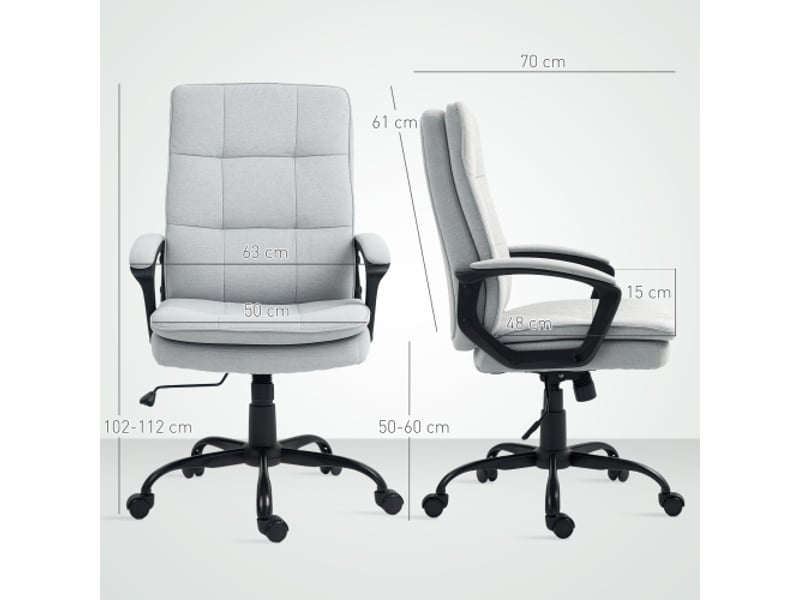  Chaise de bureau,63x70x102-112 cm,avec accoudoirs réglable et basculante,grise  - Conforama C