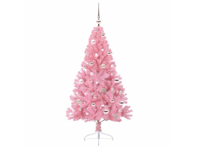 Sapin de noël artificiel, arbre de noël pré-éclairé rose 150 cm pvc shl6662 - Conforama C