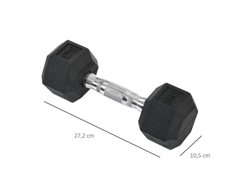  Ensemble haltères courtes 2x5 kg, musculationfitness hommefemme, haltérophilie, métalcaoutchouc noir.  - Conforama E