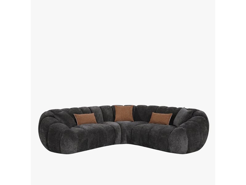 Canapé d'angle réversible en tissu gris anthracite  - Conforama A