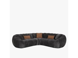 Canapé d'angle réversible en tissu gris anthracite
