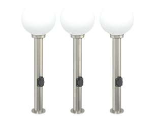 Lot de 3 borne lumineuse avec sortie 80 cm acier inoxydable ip44 shl36175