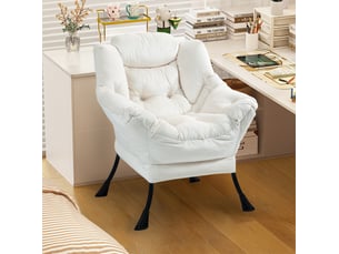 Fauteuil relax manuel  <strong>COVREO </strong> Coton / Polyester blanc