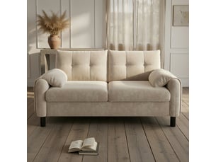 Canapé droit fixe <strong>KOMHTOM</strong> <strong></strong> 2 places Tissu beige