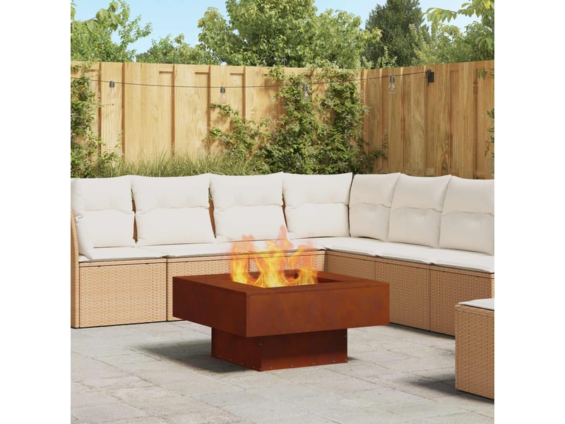  Brasero exterieur, foyer camping rouillé 80x80x40 cm acier patiné shl58760  - Conforama B