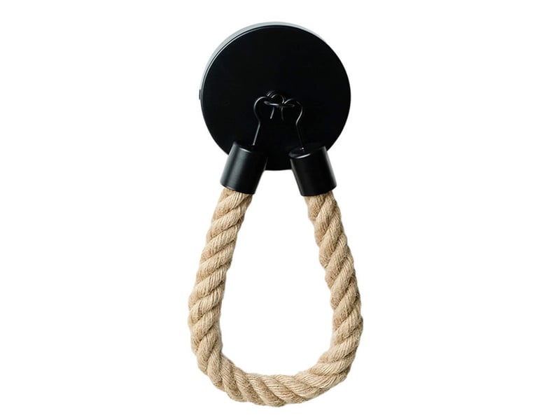 Porte-papier toilette mural en corde – noir, 1 pièce - Conforama A