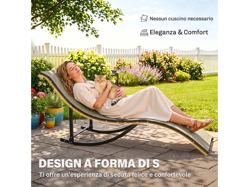  Ensemble de 2 chaises longues pliantes de jardin, en aluminium et textilène, 61 x 165 x 63 cm  - Conforama E