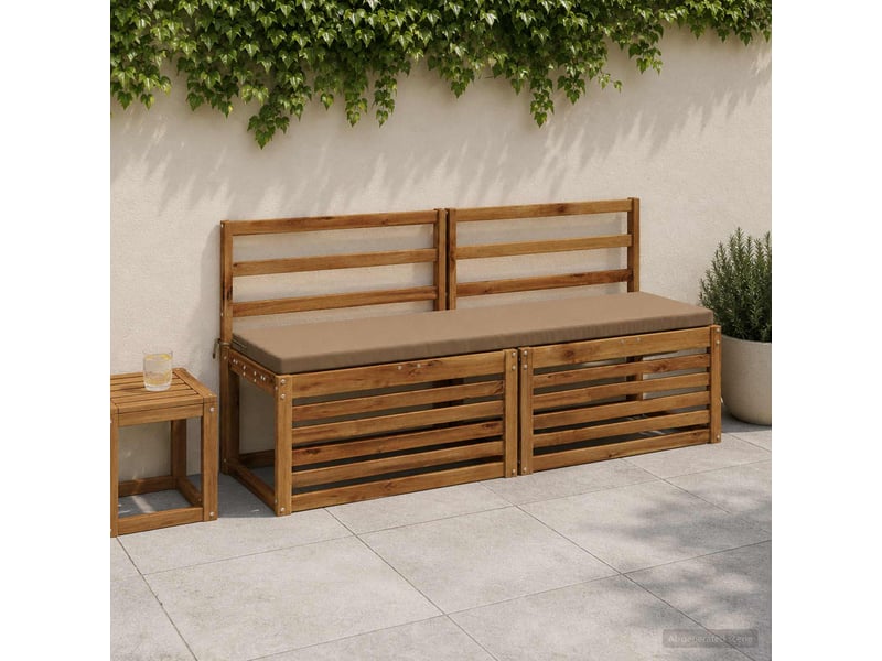 Lot de 2 coussins de banc, coussins d'assise soest 100 % polyester taupe cf57457 - Conforama B