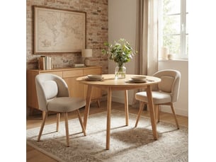 Lot de 2 chaises de salle à manger pivotantes 360° beige evryae