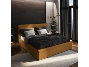 Lit coffre 180x200 cm <strong>MASSENO</strong> <strong></strong> coloris jaune