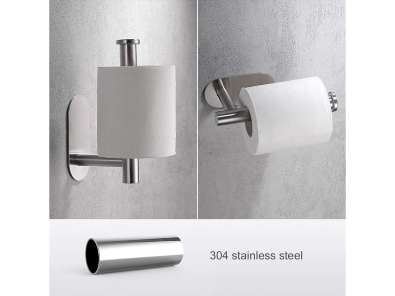  M34052 porte papier toilette mural inox 304 sans percage autocollant 3m gris  - Conforama C
