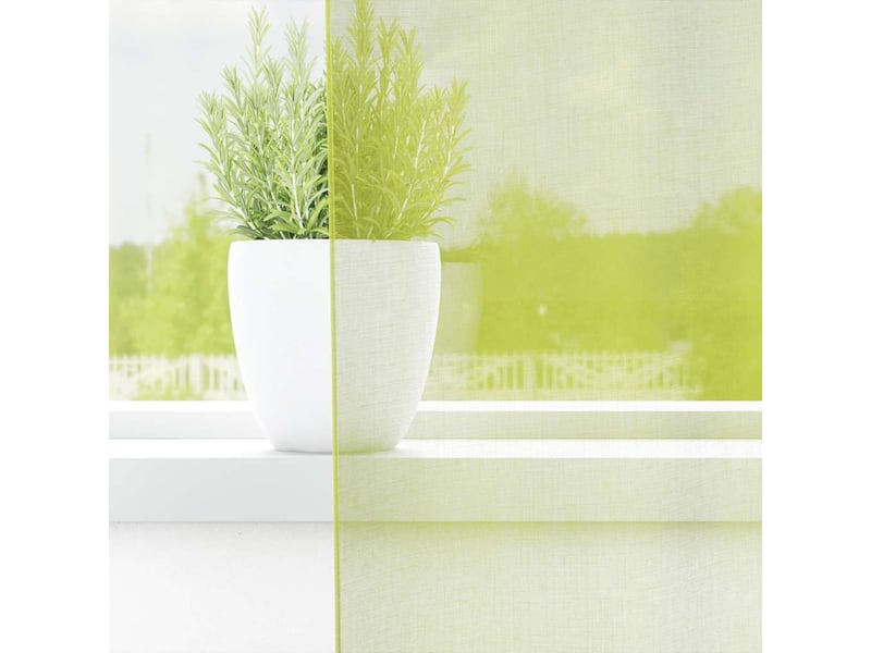  Lot de 2 rideaux en voile, voilages avec œillets vert pomme 140x225 cm cf44432  - Conforama C