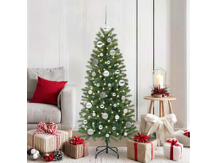 Ensemble de boules de noël 61 pcs 150 led blanc chaud ø 6 cm