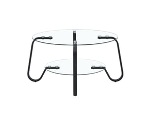 Table basse rond(e) coloris noir ULQENI  - 80 cmx80 cm