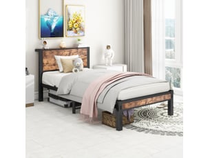 Lit avec rangement 90x200 cm DESMIU ORFRW3372P314422 coloris blanc