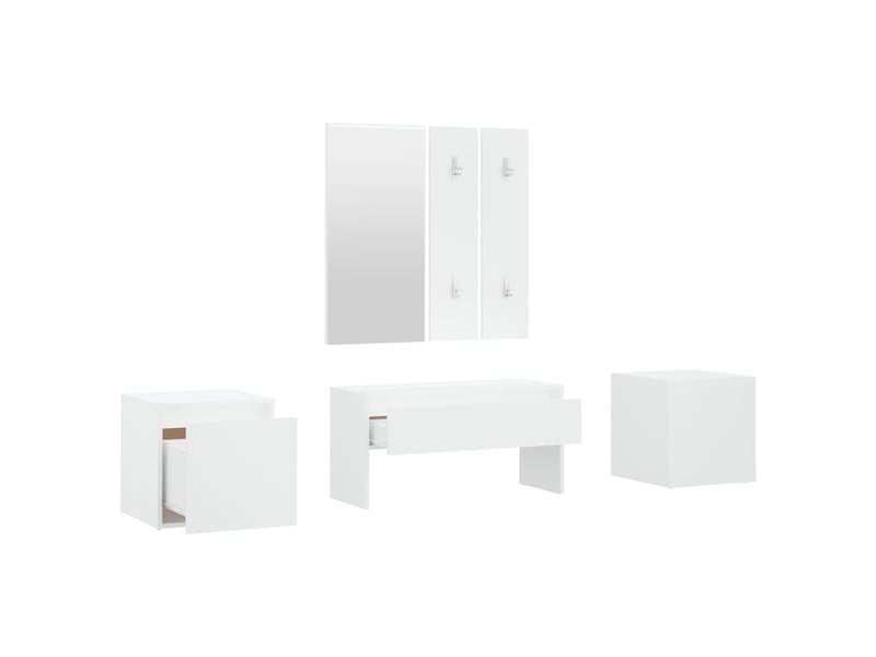  Ensemble de meubles de couloir blanc bois d'ingénierie shl47233  - Conforama E