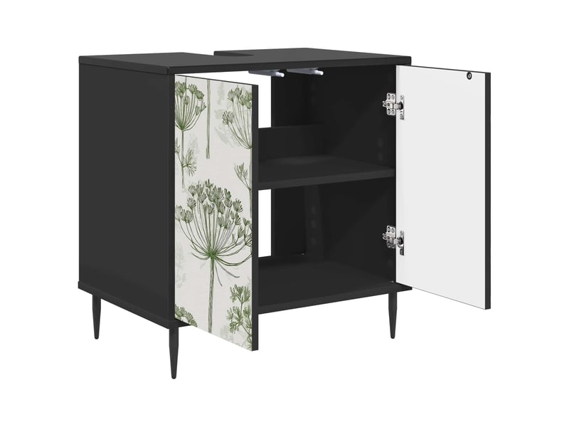  Armoire de salle de bain, meuble de rangement gotha chêne noir 60x40x61 cm  - Conforama D