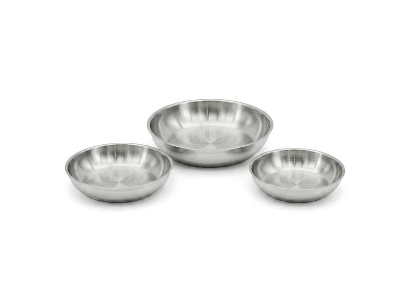  Lot de 3 poêles en inox 20 cm 24 cm 28 cm fackelmann inogrip 9105450B88 - Conforama A
