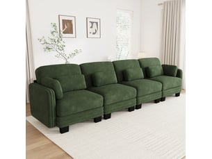 Canapé droit fixe MAISENTIEL 4 places Tissu vert